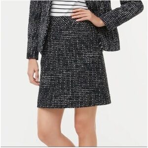 NWT J. Crew Black Blue and White Textured Mini Skirt